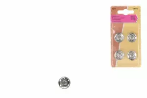 Bouton pression sans couture « Jersey », anneau denté, 8mm, argent