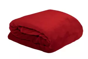 TISSU DOUDOU UNI EFFET FOURRURE ROUGE