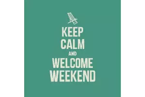 CARRÉ DÉCO VINTAGE KEEP CALM AND WELCOME WEEKEND
