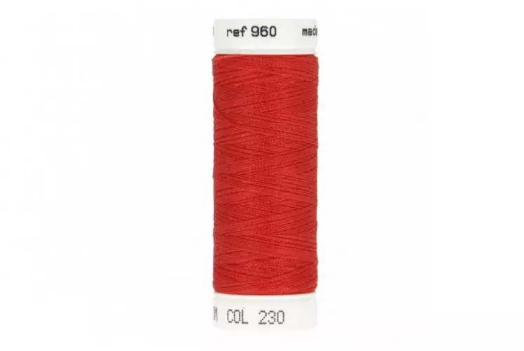 2 Bobines 500 mètres Polyester Coloris Rouge Flamme Fil à Coudre
