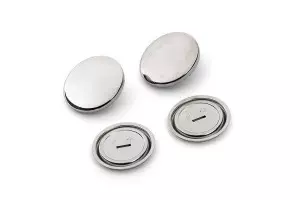 3 BOUTONS À RECOUVRIR LAITON 29 MM ARGENT