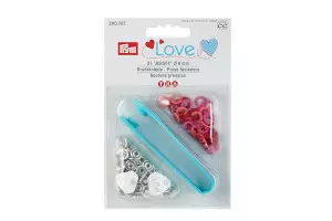 KIT 21 BOUTONS PRESSION 8 MM ROUGE