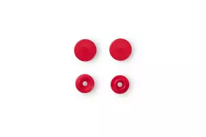 30 BOUTONS PRESSION RONDS 12 MM ROUGE