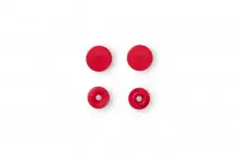30 BOUTONS PRESSION RONDS 12 MM ROUGE