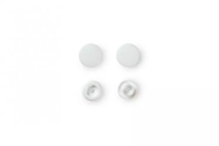 30 BOUTONS PRESSION RONDS 12 MM BLANC
