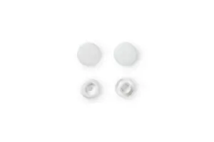 30 BOUTONS PRESSION RONDS 12 MM BLANC