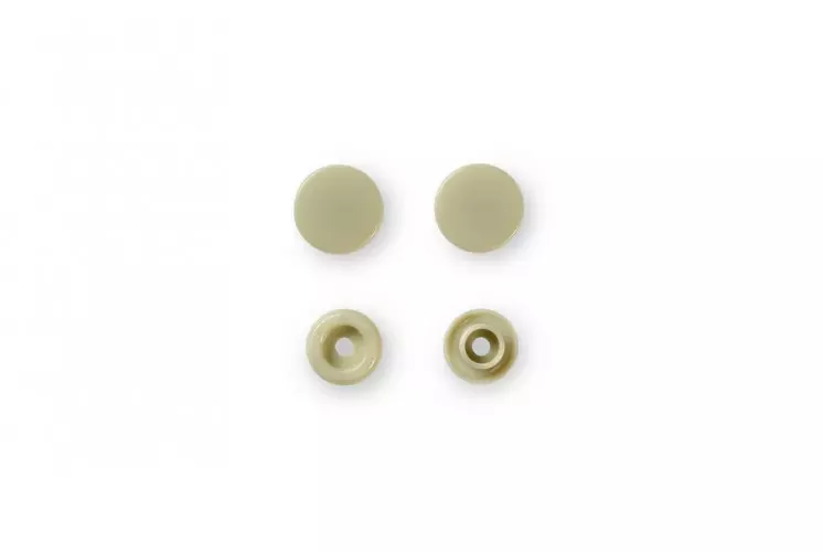 30 BOUTONS PRESSION RONDS 12 MM SABLE