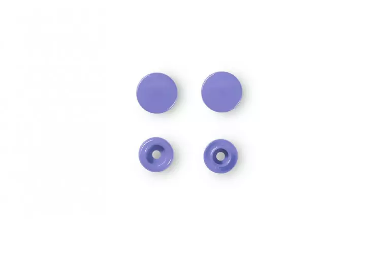 30 BOUTONS PRESSION RONDS 12 MM LILAS