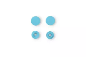 30 BOUTONS PRESSION RONDS 12 MM TURQUOISE