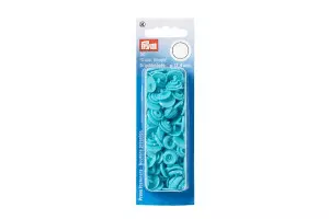 30 BOUTONS PRESSION RONDS 12 MM TURQUOISE