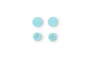 30 BOUTONS PRESSION RONDS 12 MM TURQUOISE CLAIR
