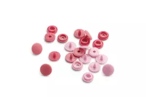 36 BOUTONS PRESSION RONDS 9 MM ROSE