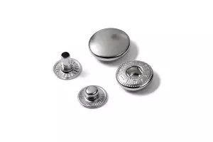 RECHARGE 10 BOUTONS PRESSION ANORAK 15 MM ARGENT