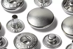 RECHARGE 10 BOUTONS PRESSION ANORAK 15 MM ARGENT