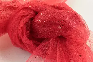 TULLE NOEL CARNAVAL PAILLETTES MOYENNES ROUGE