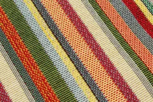 TISSU JACQUARD RAYURES MULTICOLORE