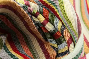 TISSU JACQUARD RAYURES MULTICOLORE