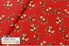 TISSU COTON NOEL BRINS DE GUI ROUGE