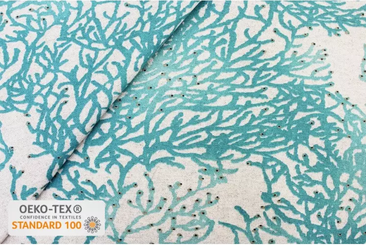 Pochette Tissu Corail Turquoise - Confectionnée à Nanterre