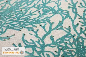 Pochette Tissu Corail Turquoise - Confectionnée à Nanterre