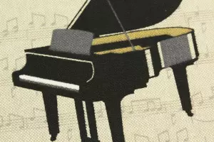 TISSU PIANO NOTES DE MUSIQUE FOND LIN