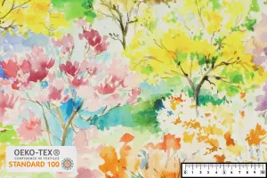 TISSU ARBRES AQUARELLE PASTEL