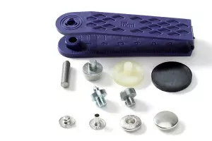 KIT 10 BOUTONS PRESSION ANORAK 15 MM ARGENT