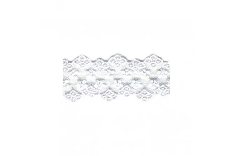 BRODERIE S/TULLE 38MM BLANC