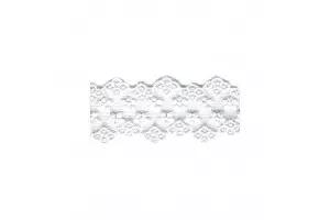 BRODERIE S/TULLE 38MM BLANC