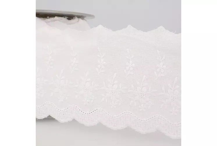 BRODERIE ANGLAISE 85MM BLANC