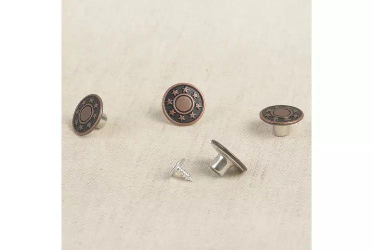 BOUTONS JEANS 17MM*6 SETS BRONZE