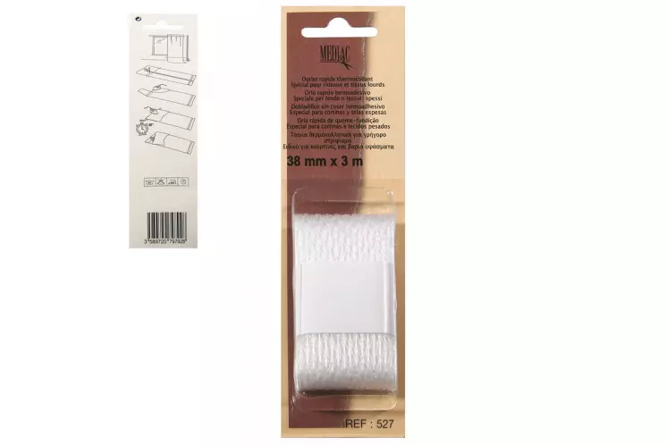 OURLET THERMOCOLLANT TISSU LOURD 38MMX3M BLANC