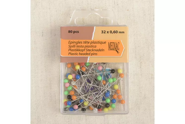 EPINGLE TETE COULEUR BOUTON 80P MIX