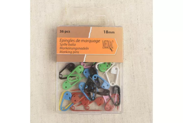 EPINGLE MARQUAGE 18X7MM * 36PC MIX 7 COLORIS