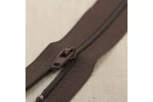 FERMETURE À GLISSIÈRE FINE POLYESTER MARRON 25 CM