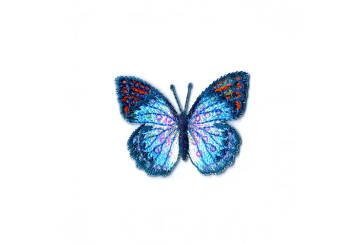 M ECUSSON PAPILLON PAILLETTES BLEU