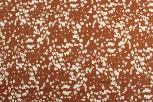 TISSU COTON TÂCHES ABSTRAITES MARRON