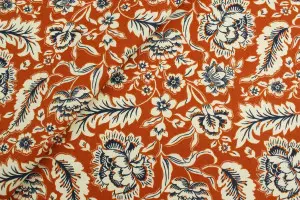 TISSU COTON ESPRIT INDIEN ROUILLE