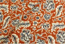 TISSU COTON ESPRIT INDIEN ROUILLE