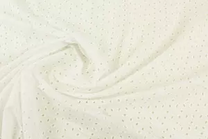 TISSU COTON BRODERIE ANGLAISE BLANC