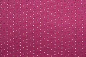 TISSU COTON BRODERIE ANGLAISE FUCHSIA