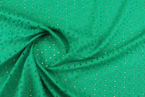 TISSU COTON BRODERIE ANGLAISE VERT