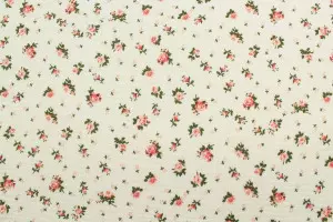 TISSU COTON DOUBLE GAZE PETITES FLEURS