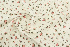 TISSU COTON DOUBLE GAZE PETITES FLEURS