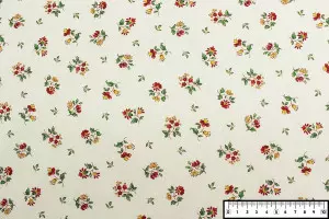 TISSU PROVENCAL PETITES FLEURS ÉCRU