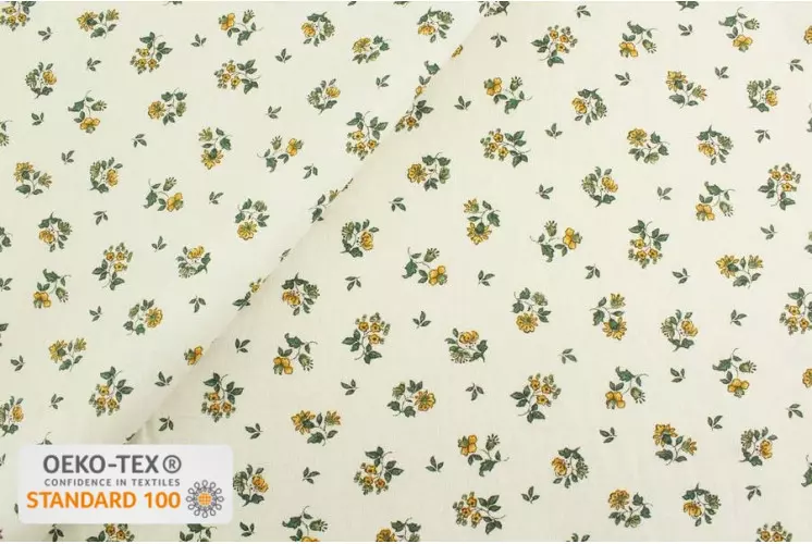 TISSU PROVENCAL PETITES FLEURS VERT