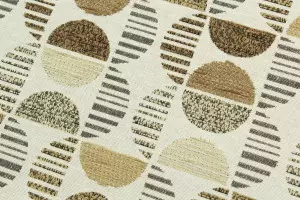 TISSU JACQUARD CHENILLÉ DEMI ROND BEIGE HYDROFUGE / OLÉOFUGE