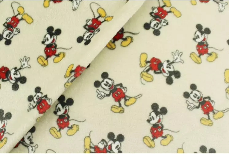 TISSU DOUDOU MICKEY ÉCRU