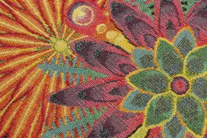 TISSU JACQUARD SEVENTIES MANDALAS