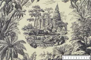 TISSU TOILE DE JOUY BLEU MARINE